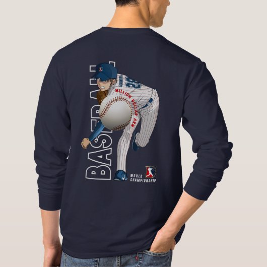 Baseballhelden mit Millionen Dollar-Arm | Long Sle T-Shirt (Rückseite)