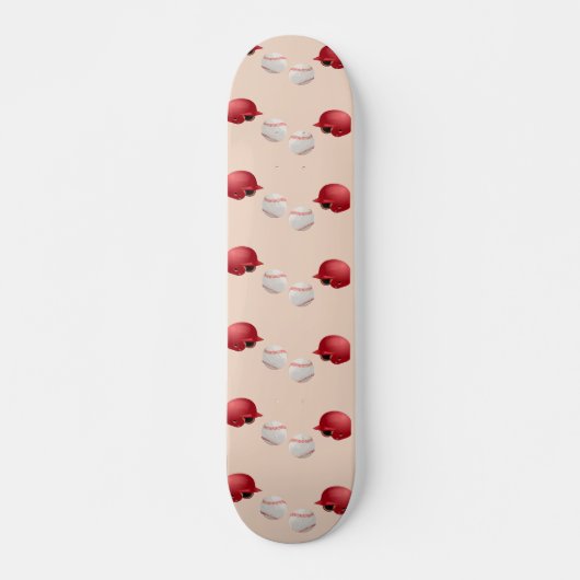 Baseballhelm und Bälle auf Skateboard (Vorne)