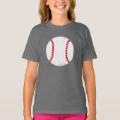 Baseballherz naht einfaches Design T-Shirt (Vorderseite)