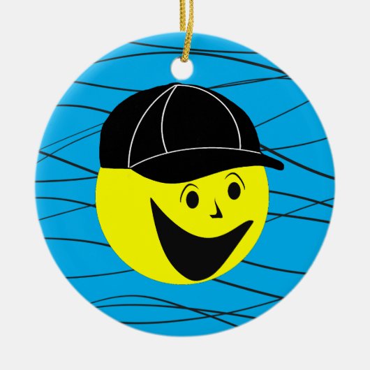 Baseballjunge Keramik Ornament (Vorne)