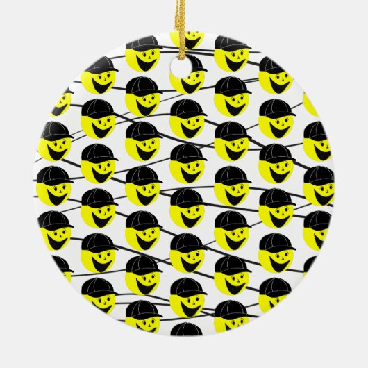 Baseballjunge Keramik Ornament (Hinten)