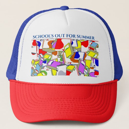 Baseballkappe mit rot, weiß und blau. "DIE SCHULE Truckerkappe (Vorderseite)