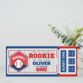 Baseballkarte im ersten Jahr Geburtstag Einladung (Stehend Vorderseite)