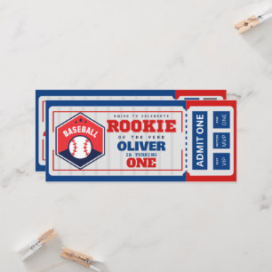 Baseballkarte im ersten Jahr Geburtstag Einladung