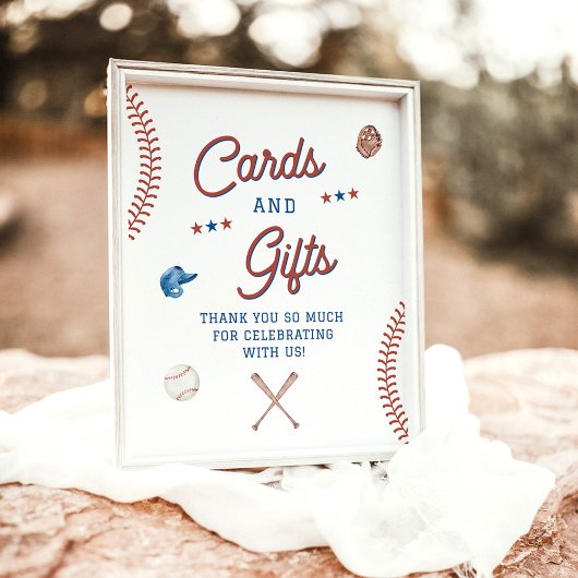 Baseballkarten und Geschenke-Zeichen, Rookie des J Poster