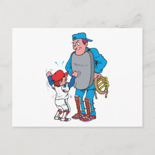 Baseballkind, das mit dem Schiedsrichter streitet Postkarte