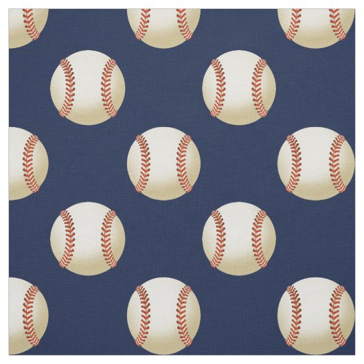 Baseballkugeln auf blau, Muster Stoff (Muster)