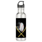 Baseballliebhaber Edelstahlflasche (Vorderseite)