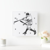 Baseballmauer Quadratische Wanduhr (Zuhause)