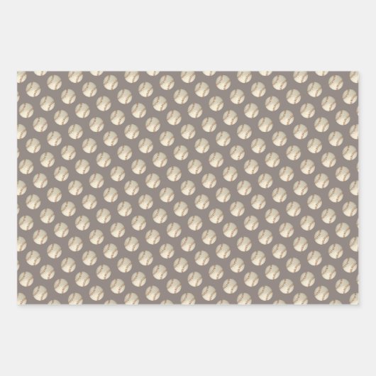 Baseballmuster Geschenkpapier Set (Vorderseite 3)