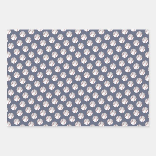 Baseballmuster Geschenkpapier Set (Vorderseite 2)