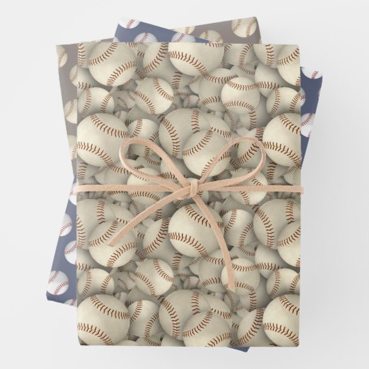 Baseballmuster Geschenkpapier Set (Beispiel)