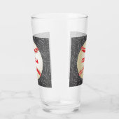 Baseballmuster mit Namen und Baseball Glas (Rechts)