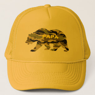 Baseballpapa-Bär witzige Camouflage Truckerkappe