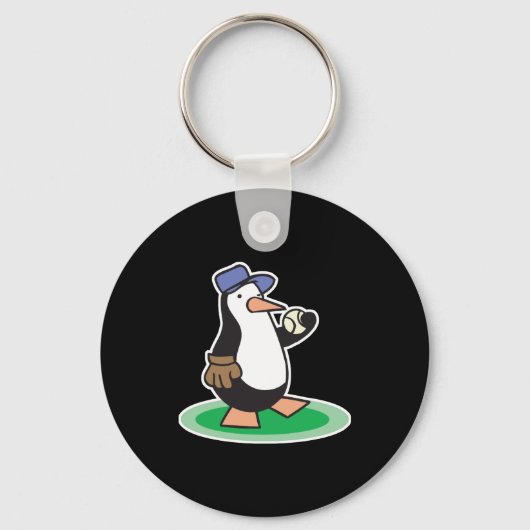 Baseballpinguin Schlüsselanhänger (Vorderseite)