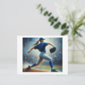 Baseballpitcher Postkarte (Stehend Vorderseite)