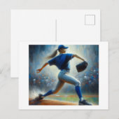 Baseballpitcher Postkarte (Vorne/Hinten)