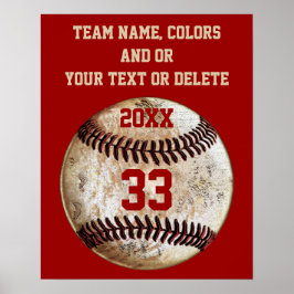 Baseballplakate, Teamfarben, Team, Spielername Poster