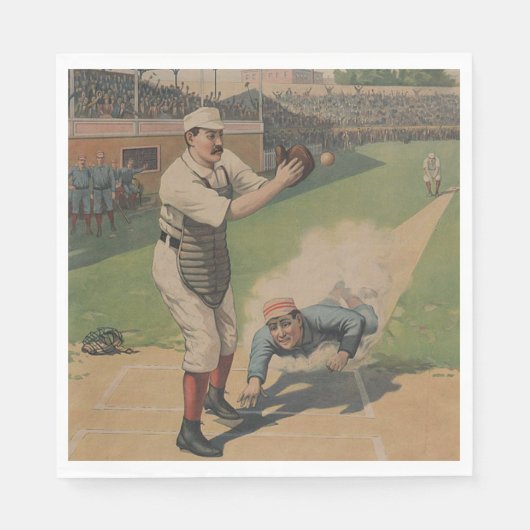 Baseballposter-Papier-Serviette Serviette (Vorderseite)