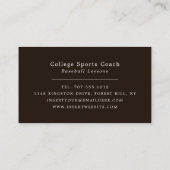 Baseballs auf Feld, Baseball-Spieler, Coach Visitenkarte (Rückseite)