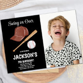 Baseballs Birthday Einladung mit schwarzen