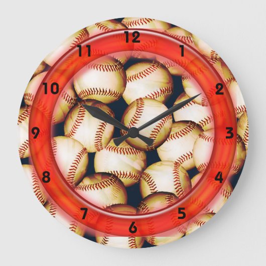 BASEBALLS Clock Große Wanduhr (Vorderseite)