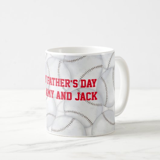 Baseballs Fathers Day Tasse (VorderseiteRechts)