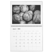 Baseballs in Schwarz und Weiß Kalender (Mär 2026)