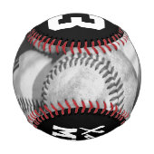 Baseballs in Schwarz und Weiß, Zahl der benutzerde (Rückseite)