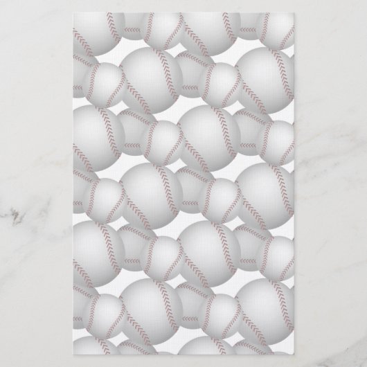 Baseballs Pattern Briefpapier (Vorderseite)