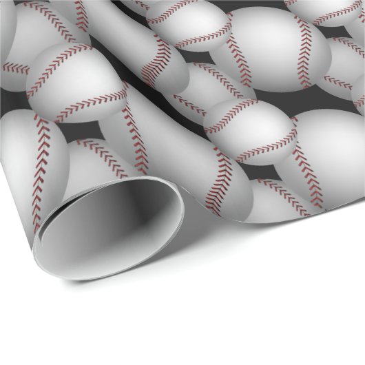 Baseballs Pattern Geschenkpapier (Rolleneckpunkt)