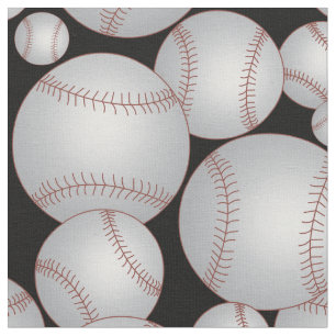 Baseballs Pattern Grau Stoff