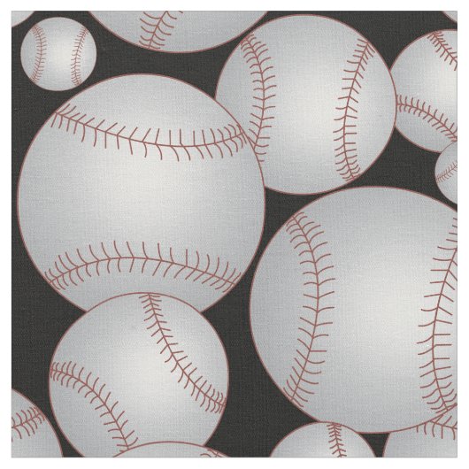 Baseballs Pattern Grau Stoff (Nahaufnahme)
