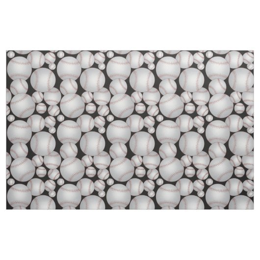 Baseballs Pattern Grau Stoff (Fat Quarter (45,7 x 55,9 cm))