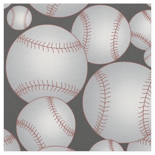 Baseballs Pattern Grau Stoff (Nahaufnahme)