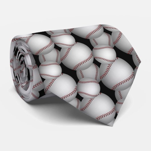 Baseballs Pattern Krawatte (Gerollt)