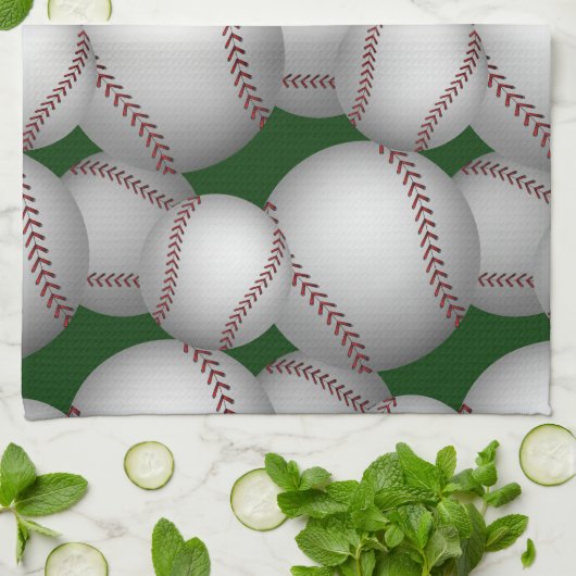 Baseballs Pattern Küchentuch (Gefaltet)
