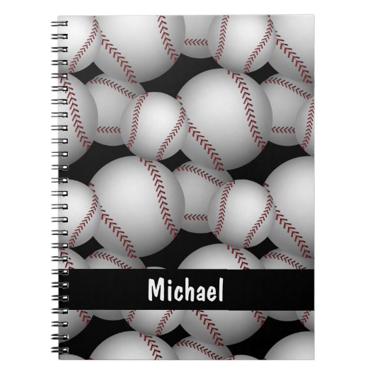 Baseballs Pattern Notizblock (Vorderseite)