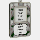 Baseballs Pattern Rahmen-Ornament Silber (Rechts)