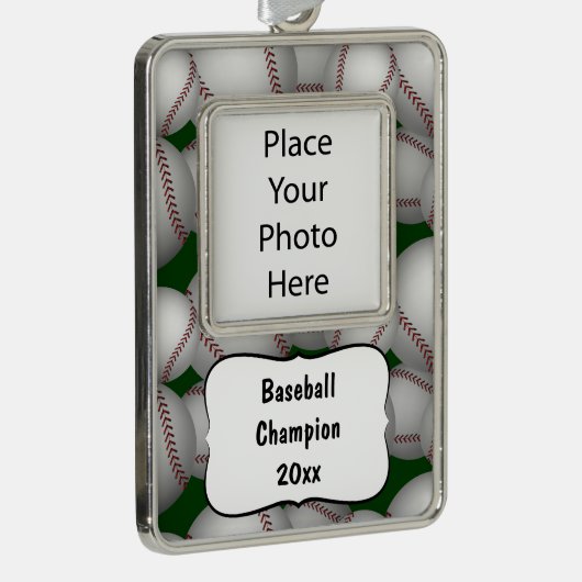 Baseballs Pattern Rahmen-Ornament Silber (Rechts)