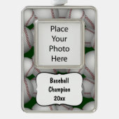 Baseballs Pattern Rahmen-Ornament Silber (Vorderseite)