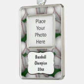 Baseballs Pattern Rahmen-Ornament Silber (Links)