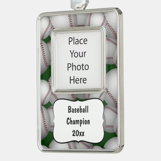 Baseballs Pattern Rahmen-Ornament Silber (Links)