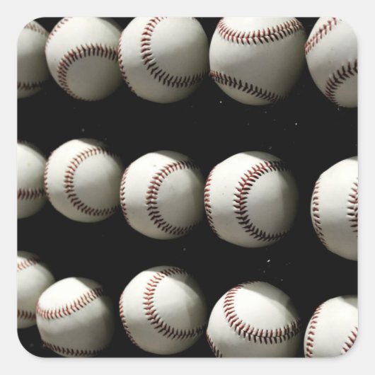 Baseballs Quadratischer Aufkleber (Vorderseite)