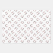 Baseballs Softballs koordinieren Set von 3 Geschenkpapier Set (Vorderseite 3)