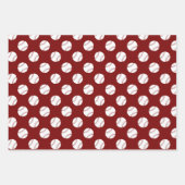 Baseballs Softballs koordinieren Set von 3 Geschenkpapier Set (Vorderseite 2)