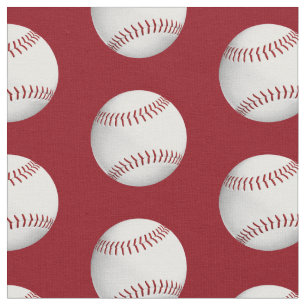 Baseballs Softballs Muster für rote Sportarten Stoff