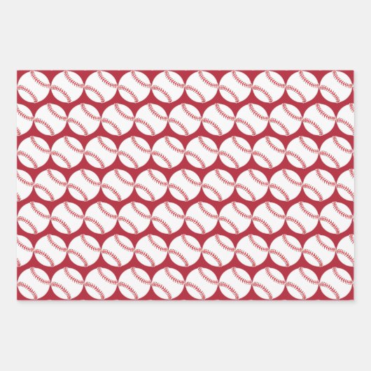 Baseballs Sport Design Wrapping Paper Set Geschenkpapier Set (Vorderseite 3)