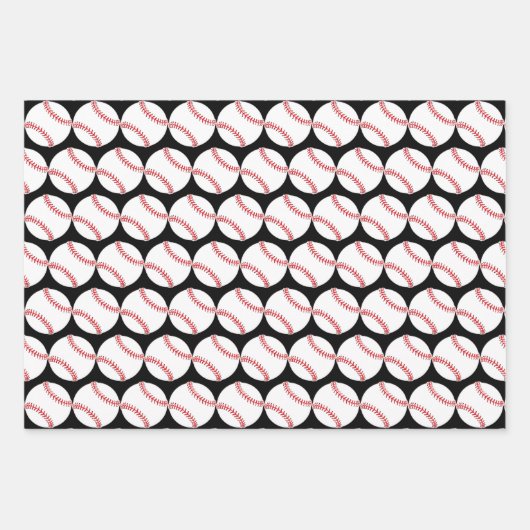 Baseballs Sport Design Wrapping Paper Set Geschenkpapier Set (Vorderseite 2)