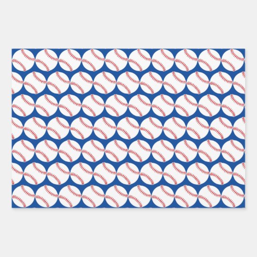 Baseballs Sport Design Wrapping Paper Set Geschenkpapier Set (Vorderseite)